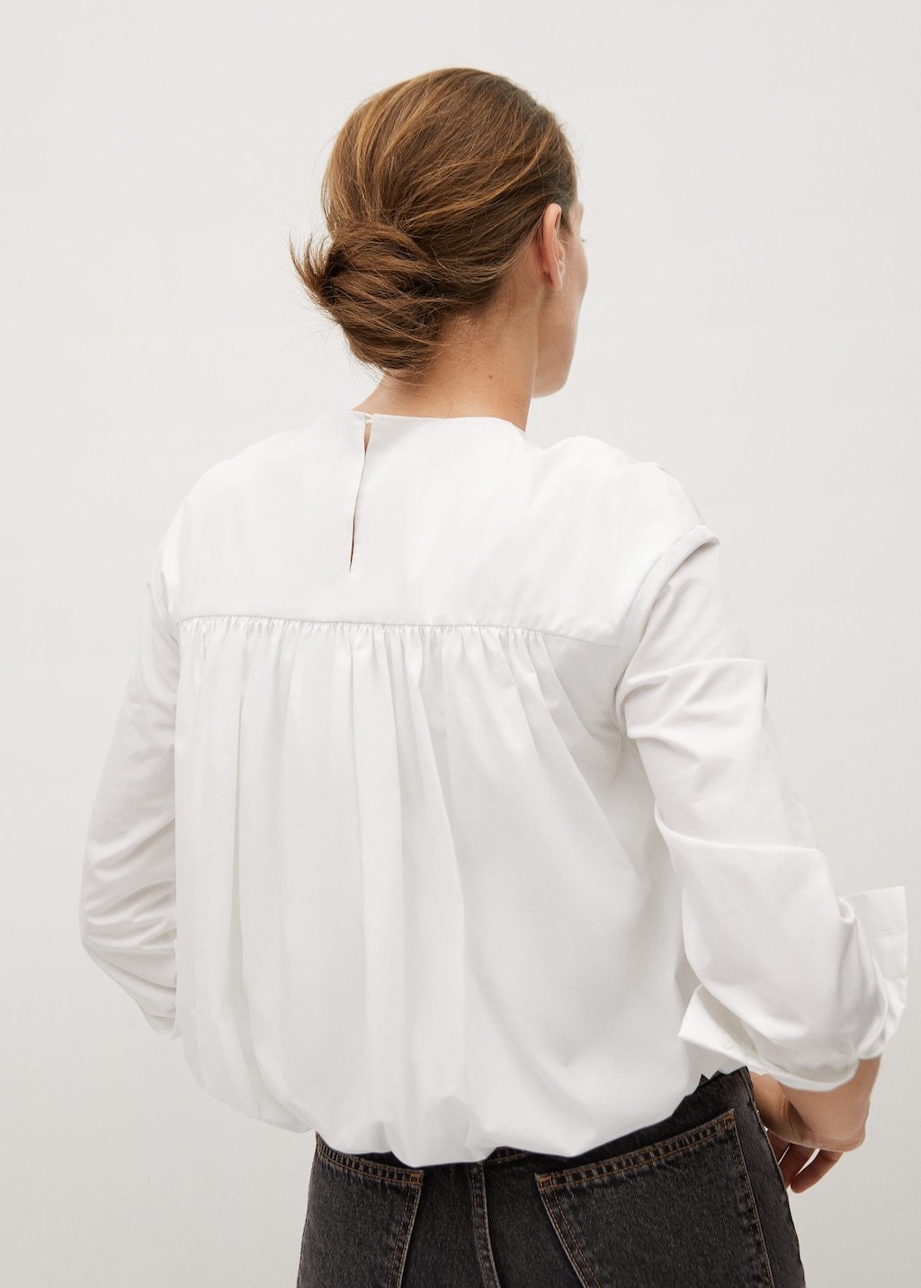 Ruffle cotton blouse