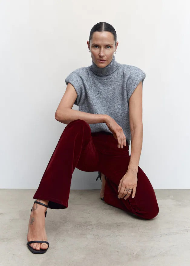 Mid rise velvet skinny jeans