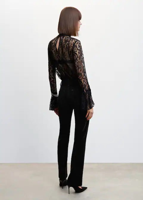 Mid rise velvet skinny jeans