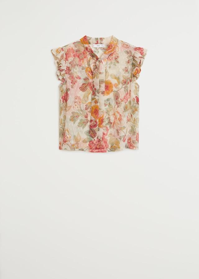 Floral-print flowy blouse