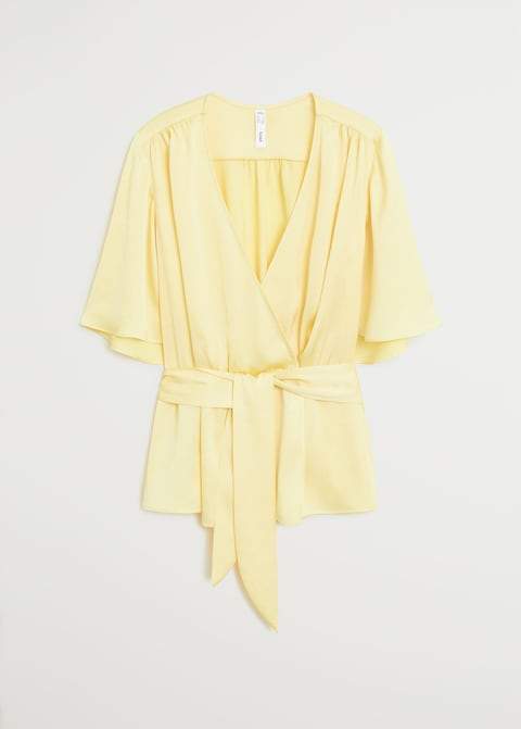 Wrap V-neckline blouse