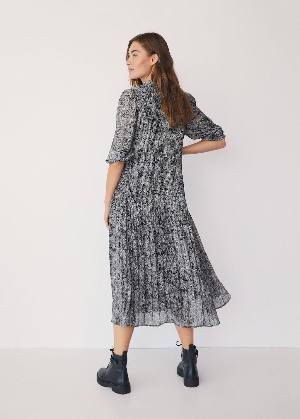 Recycled polyester animal print dress