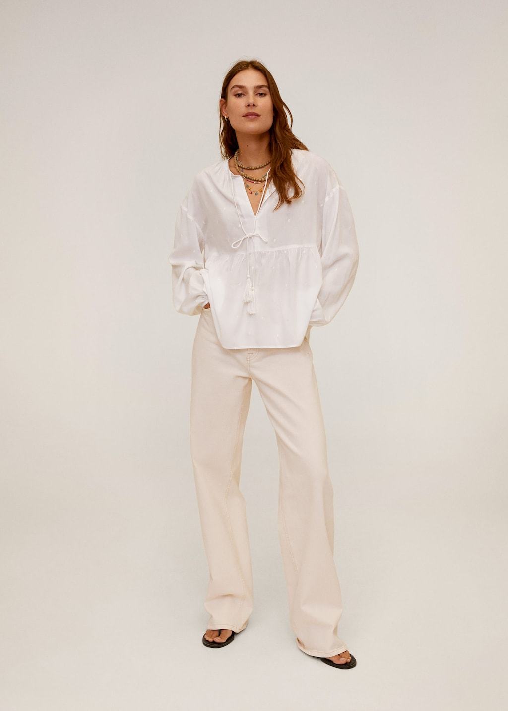 Relief details blouse