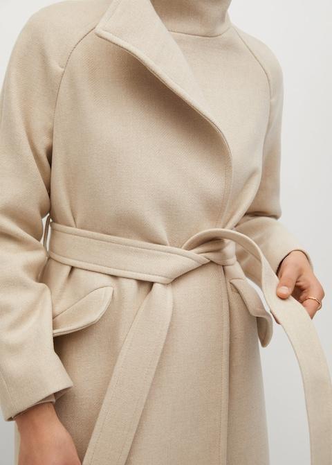 Belted wool coat