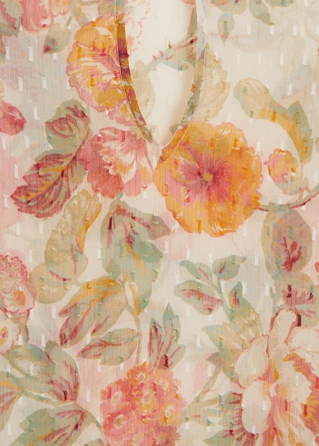Floral-print flowy blouse