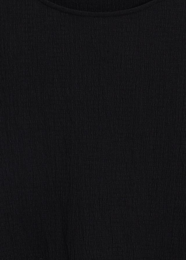 Puffed sleeves pleated t-shirt