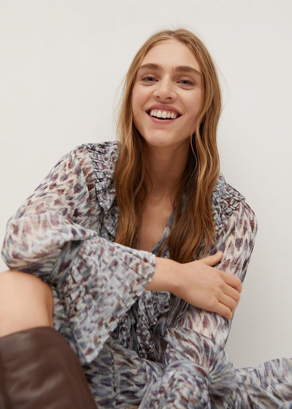 Ruffled printed dress