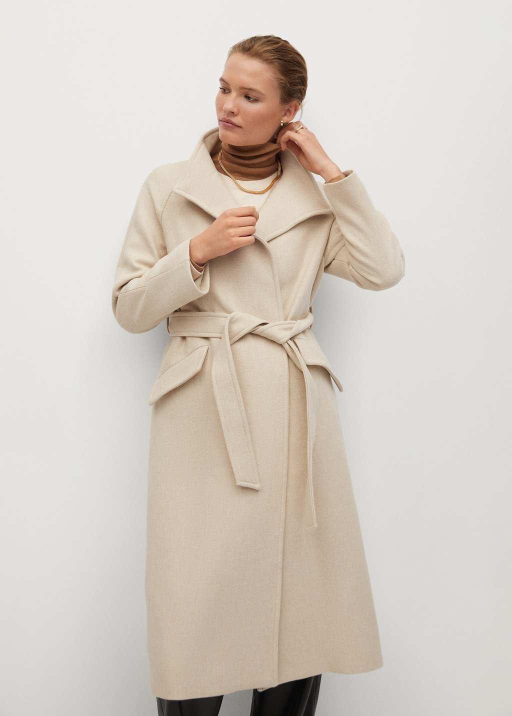 Belted wool coat
