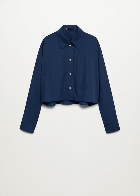 Cropped cotton shirt