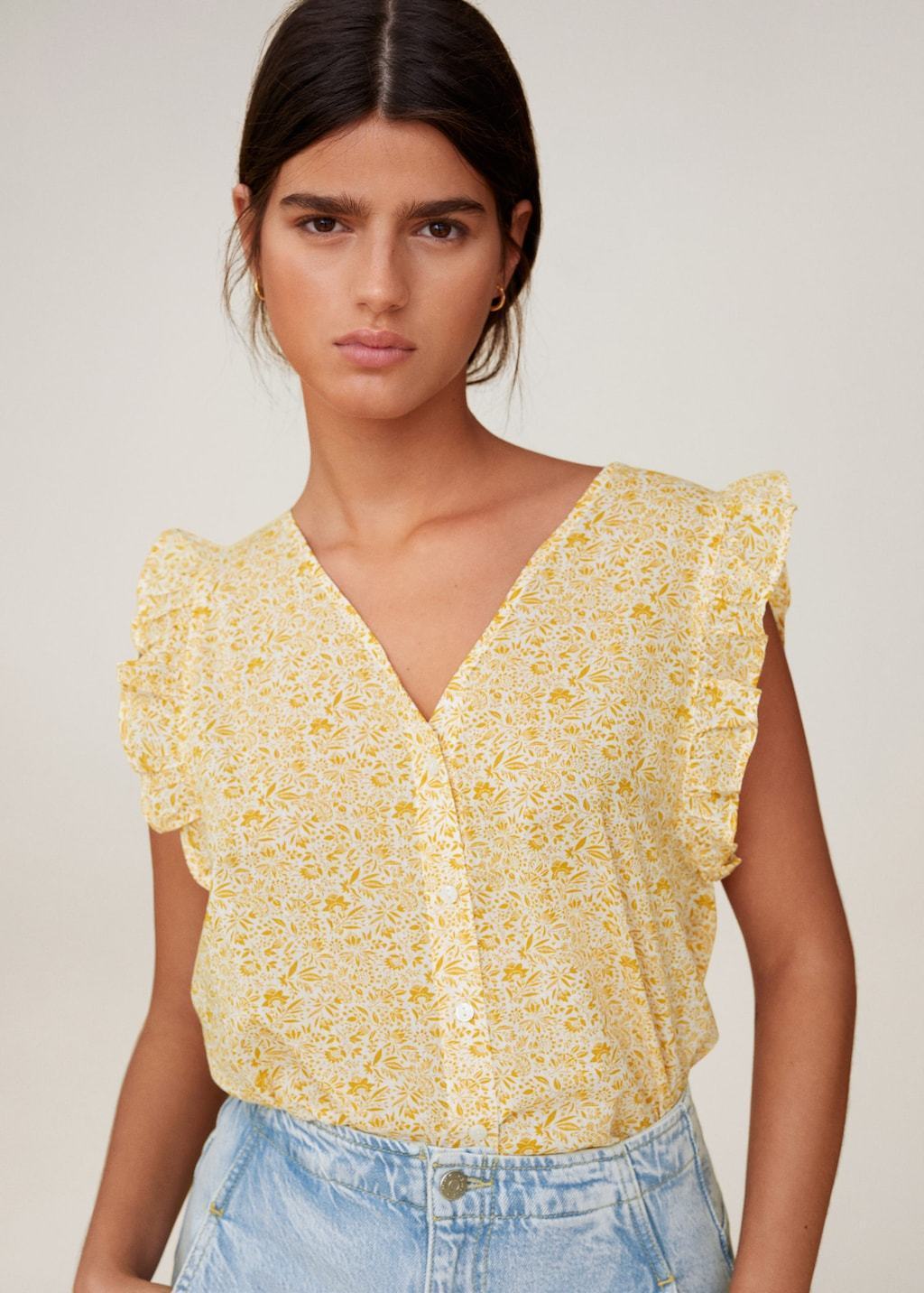 Ruffle printed top