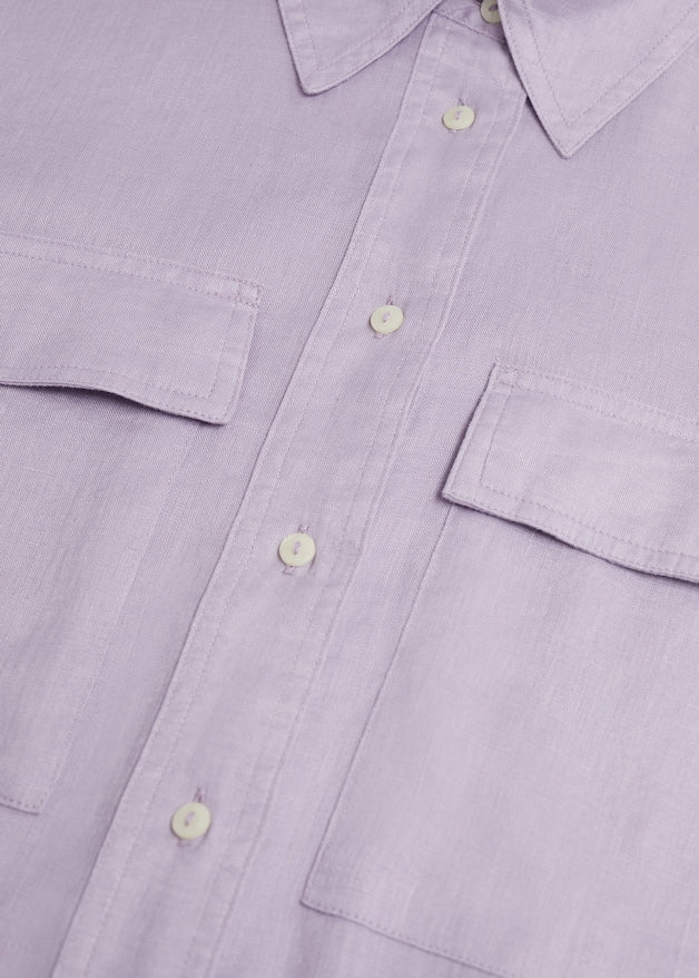 Linen-blend shirt dress