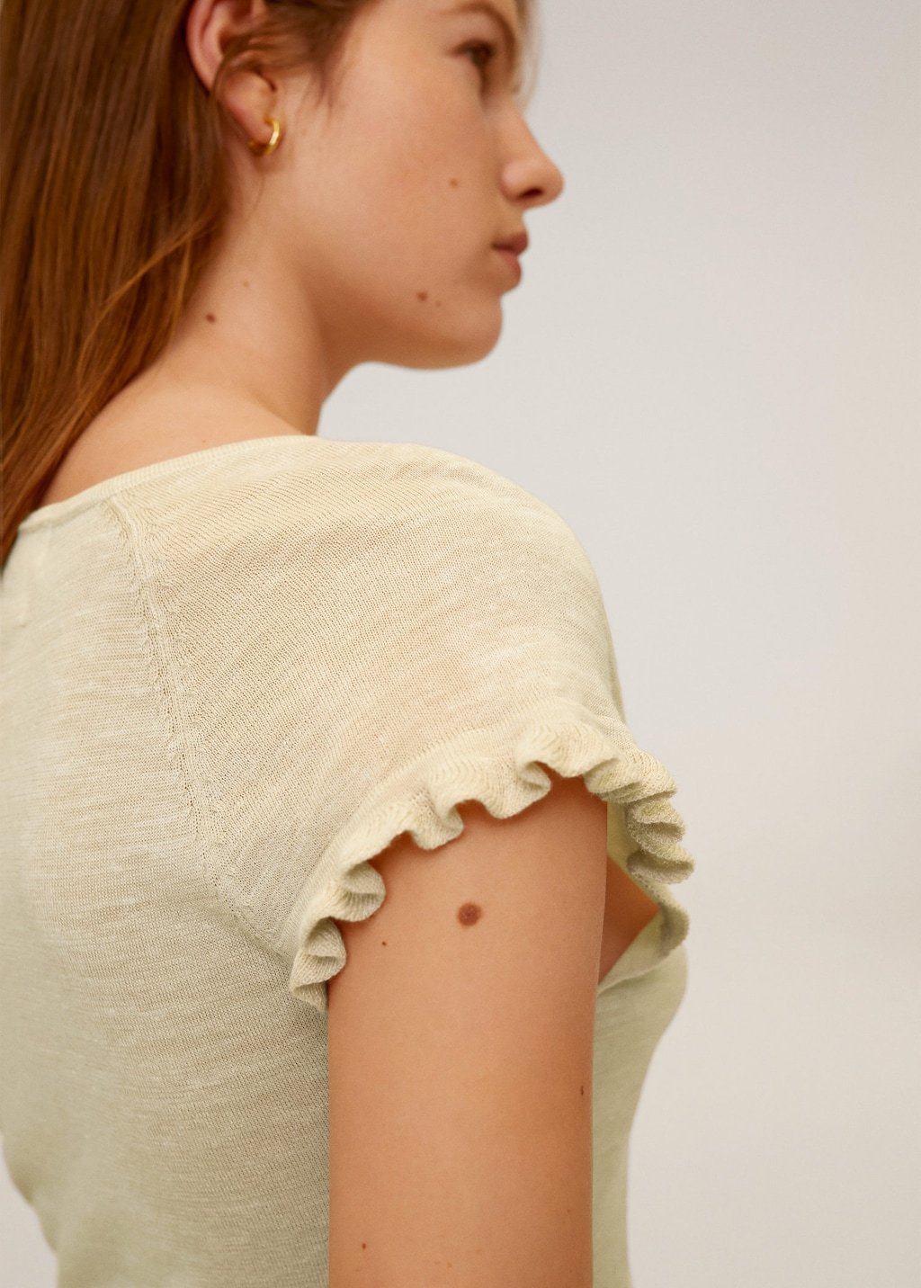 Frills linen t-shirt