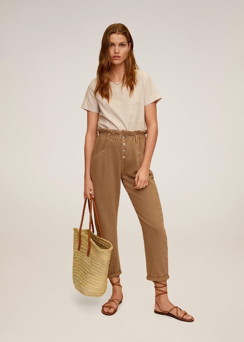Pocket linen-blend blouse