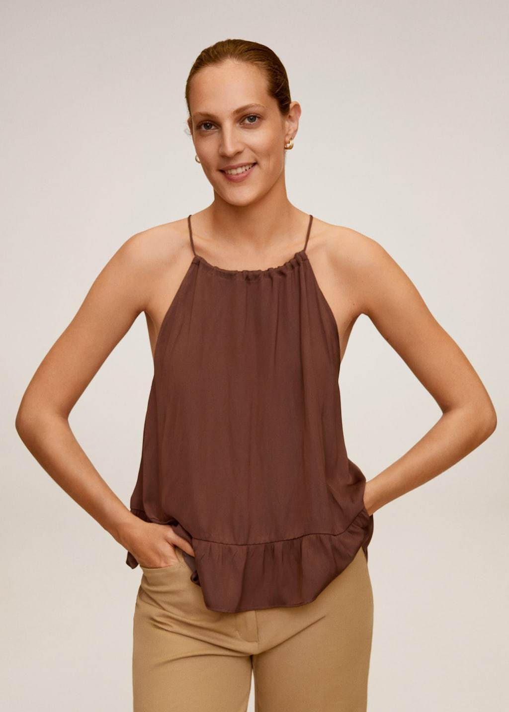 Flowing halter top