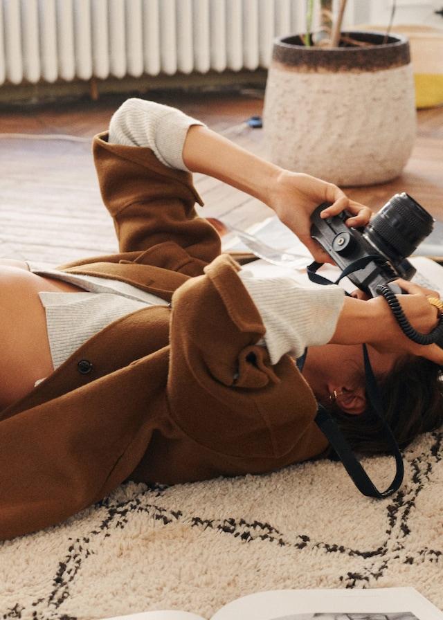 Oversize wool-blend overshirt