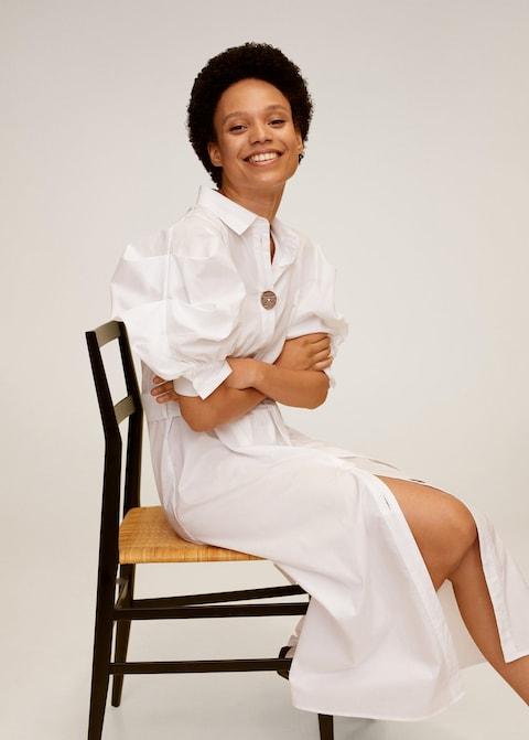 Poplin buttoned dress