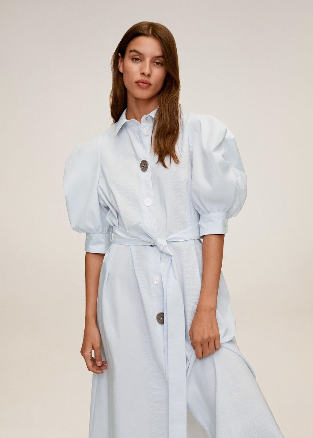 Poplin buttoned dress