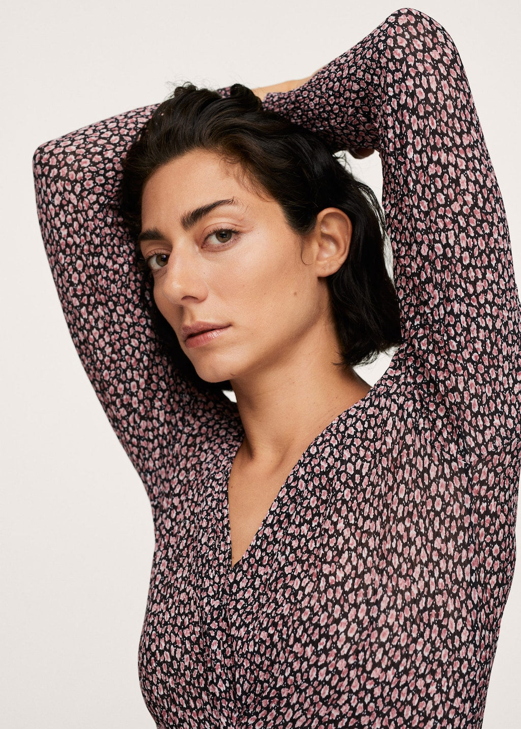 Printed textured dress