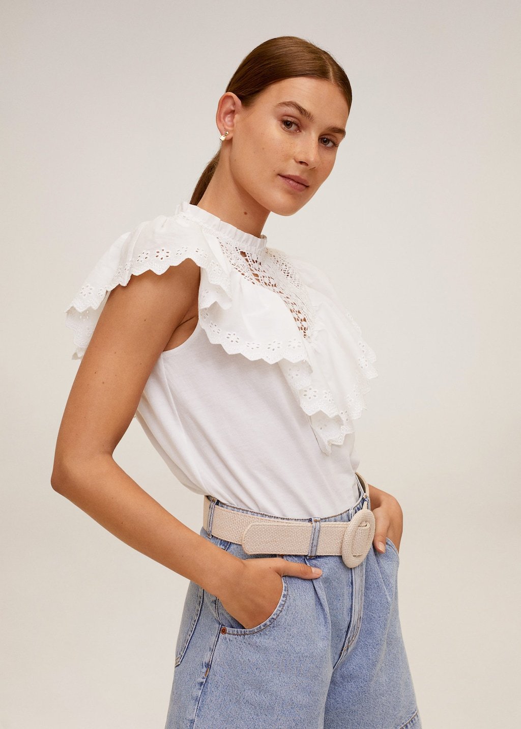 Ruffle cropped top