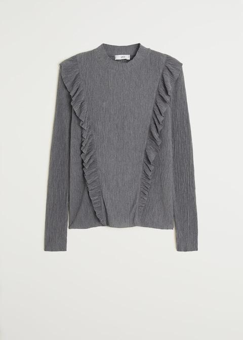 Ruffles pleated t-shirt