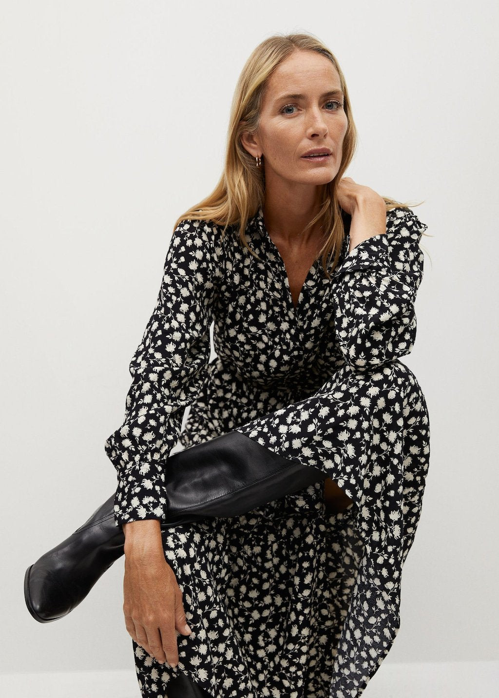 Ruffle printed dress