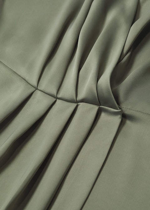 Pleated satin dress
