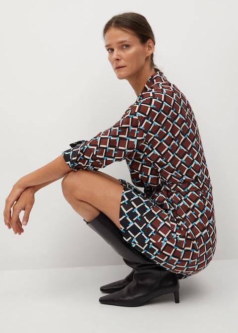 Navy Belt shirt dress