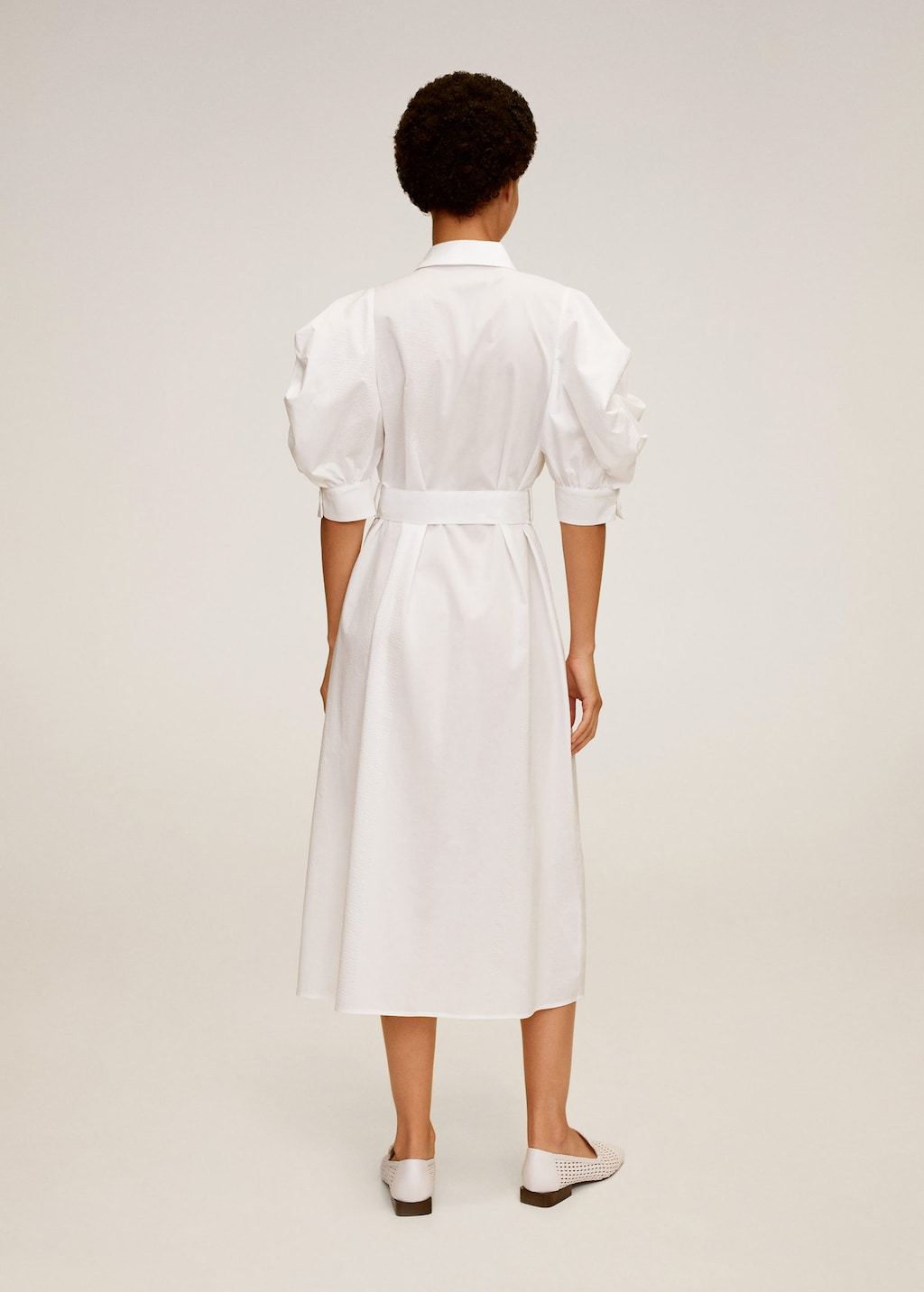 Poplin buttoned dress