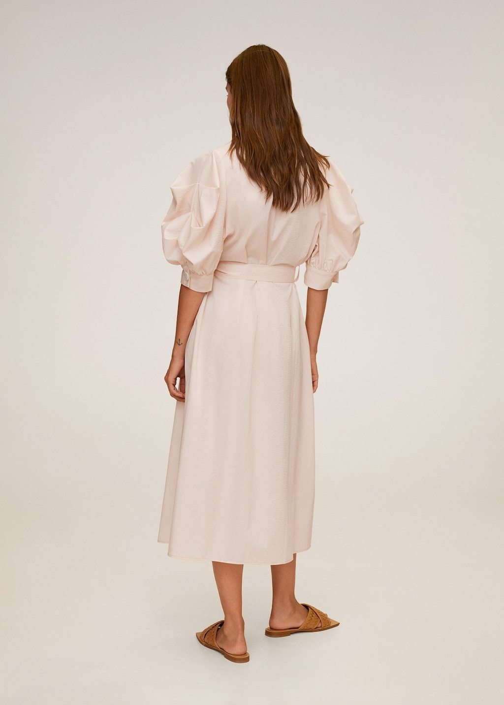 Poplin buttoned dress