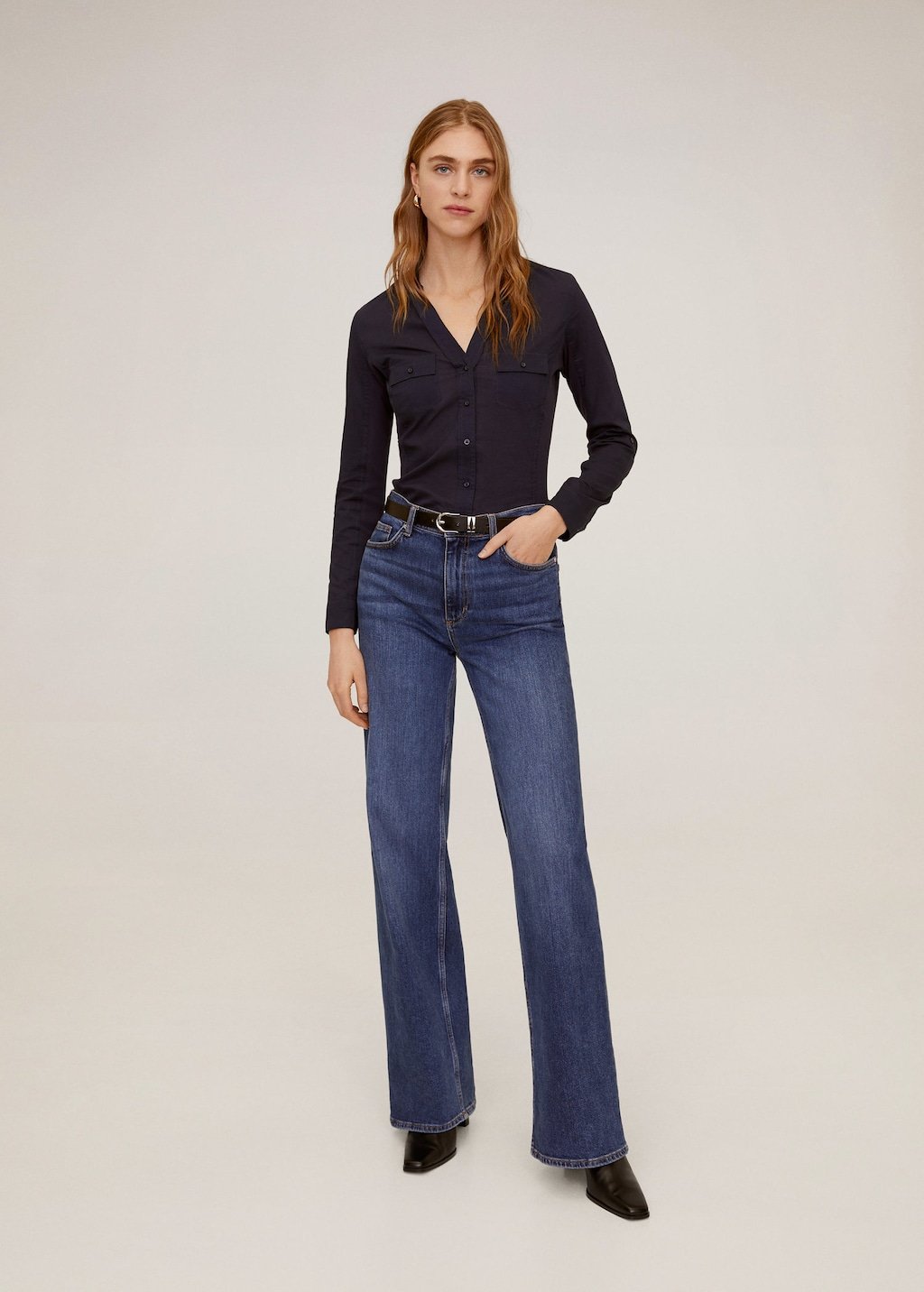 Chest-pocket cotton shirt