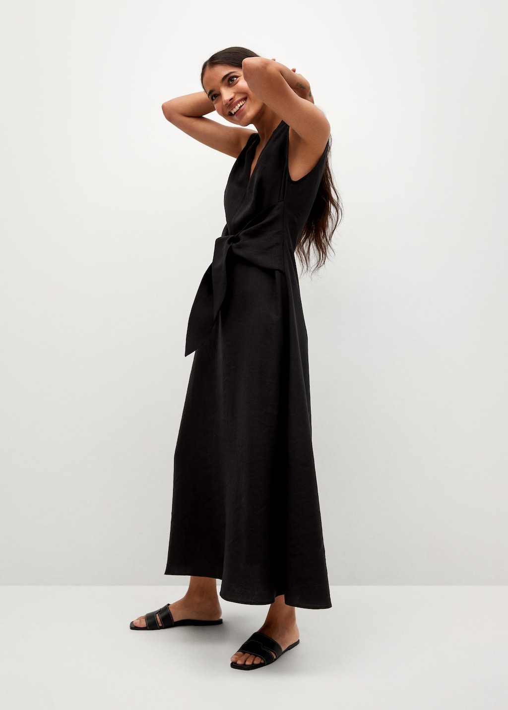 Lyocell dress with belt