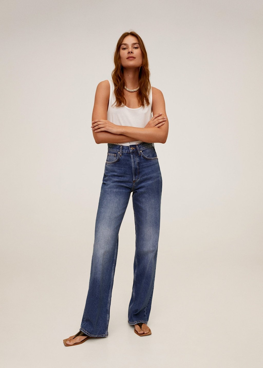 Strap cotton T-shirt