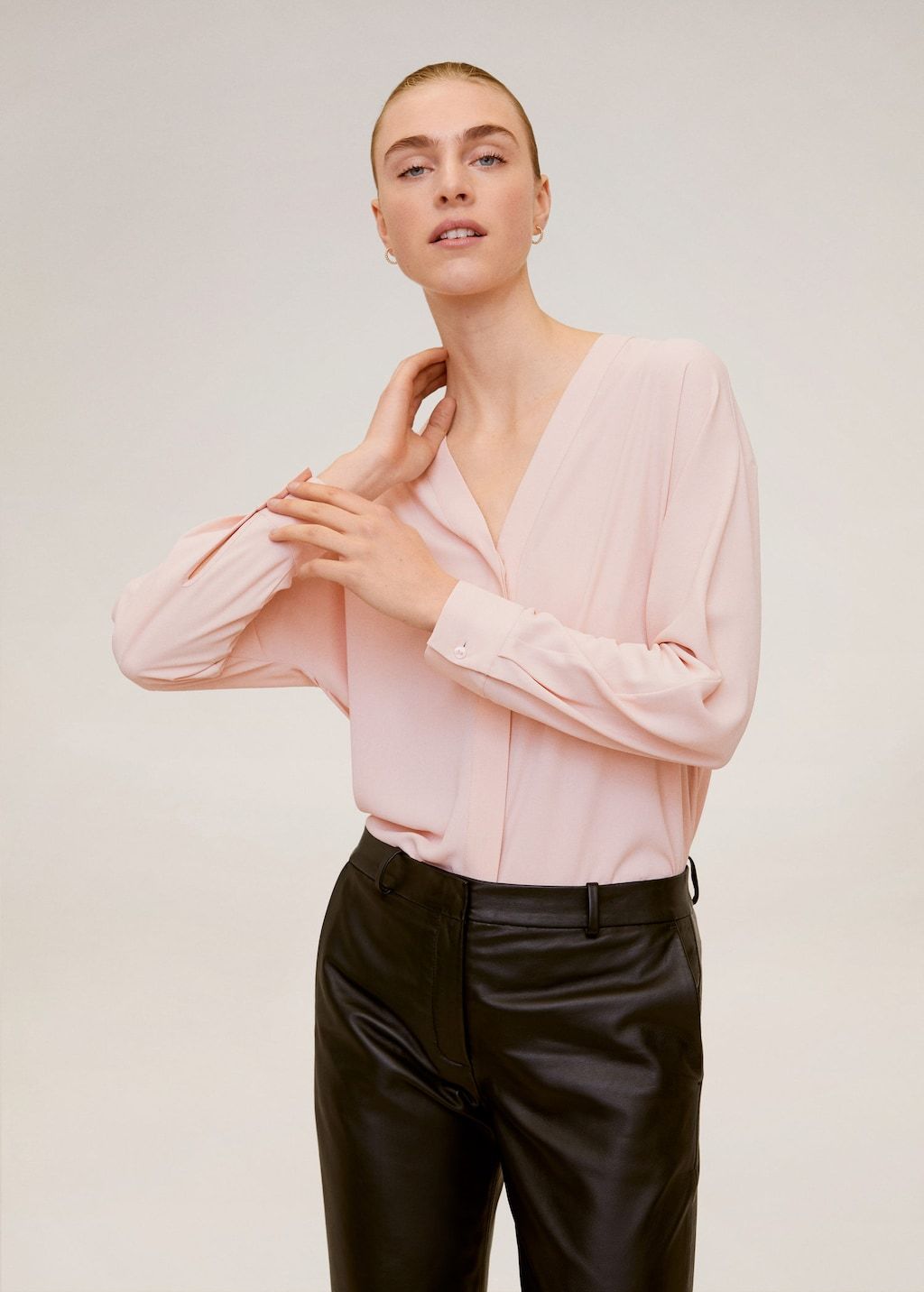 V-neckline blouse