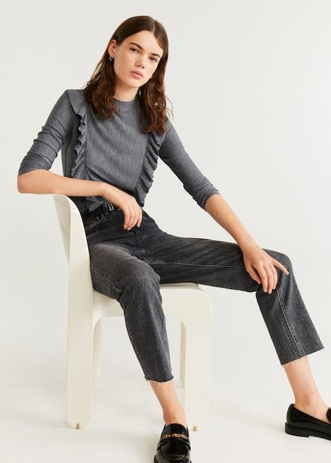 Ruffles pleated t-shirt