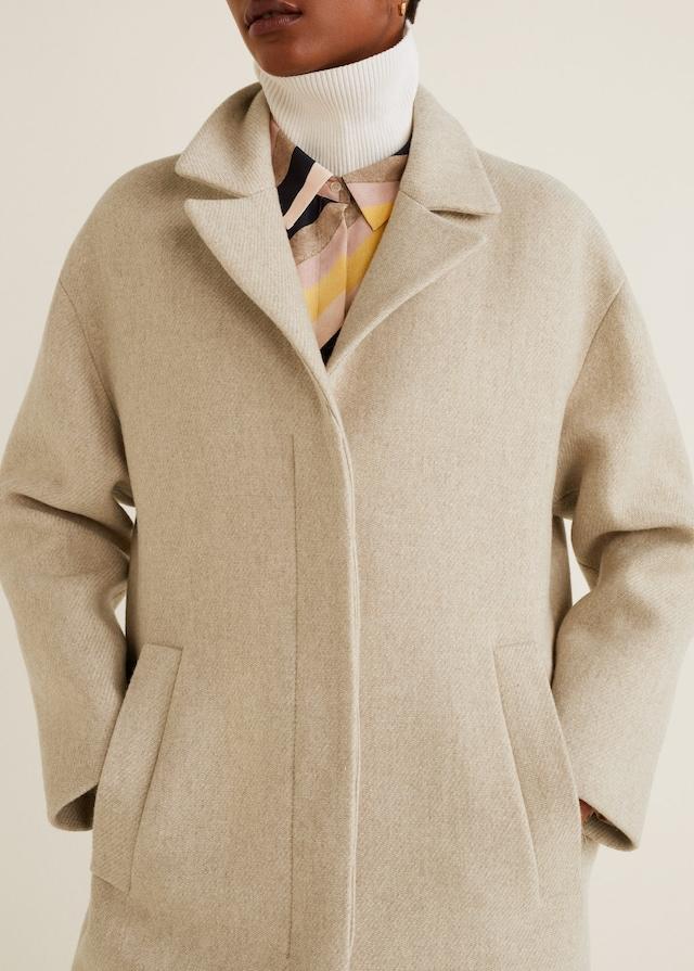 Unstructured wool-blend coat