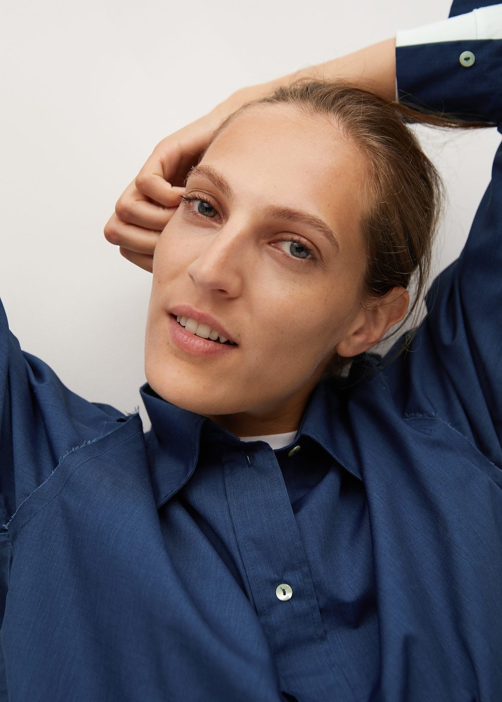 Cropped cotton shirt