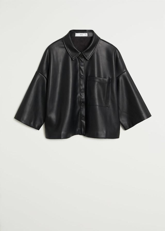 Faux-leather shirt