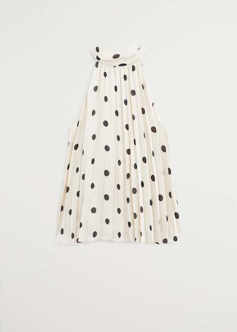 Polka-dot pleated top
