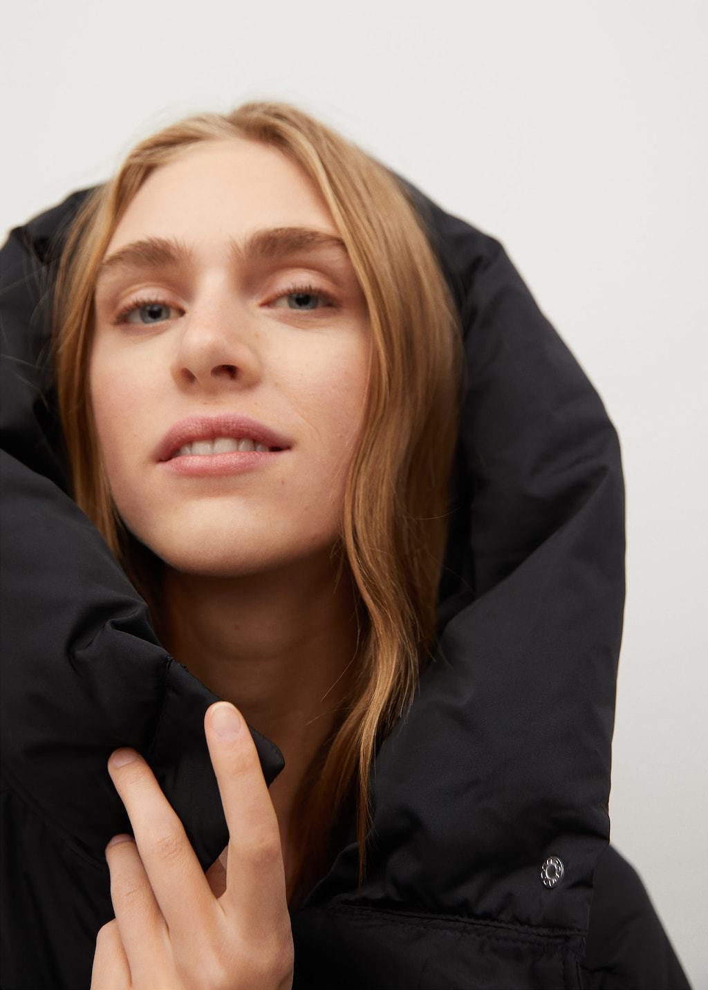 Feather down hooded coat