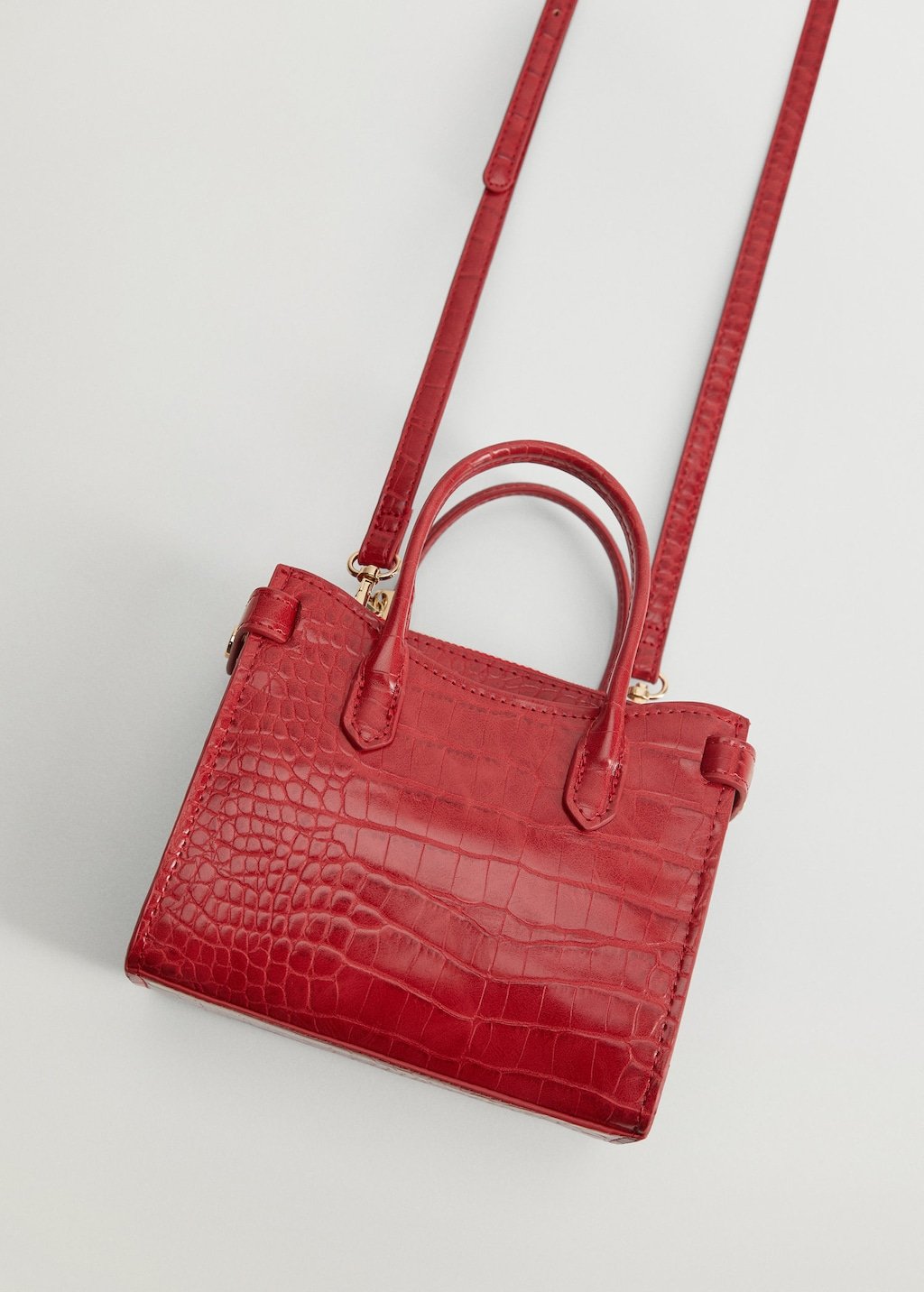 Croc-effect mini bag