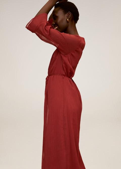 Metallic thread midi dress