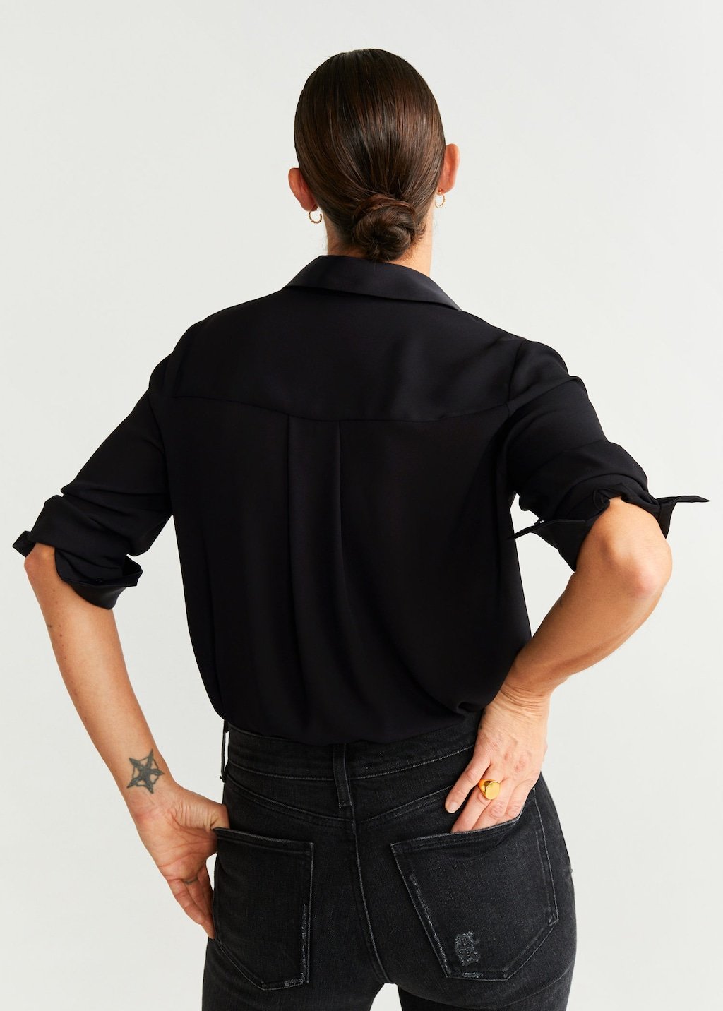 Satin finish flowy shirt