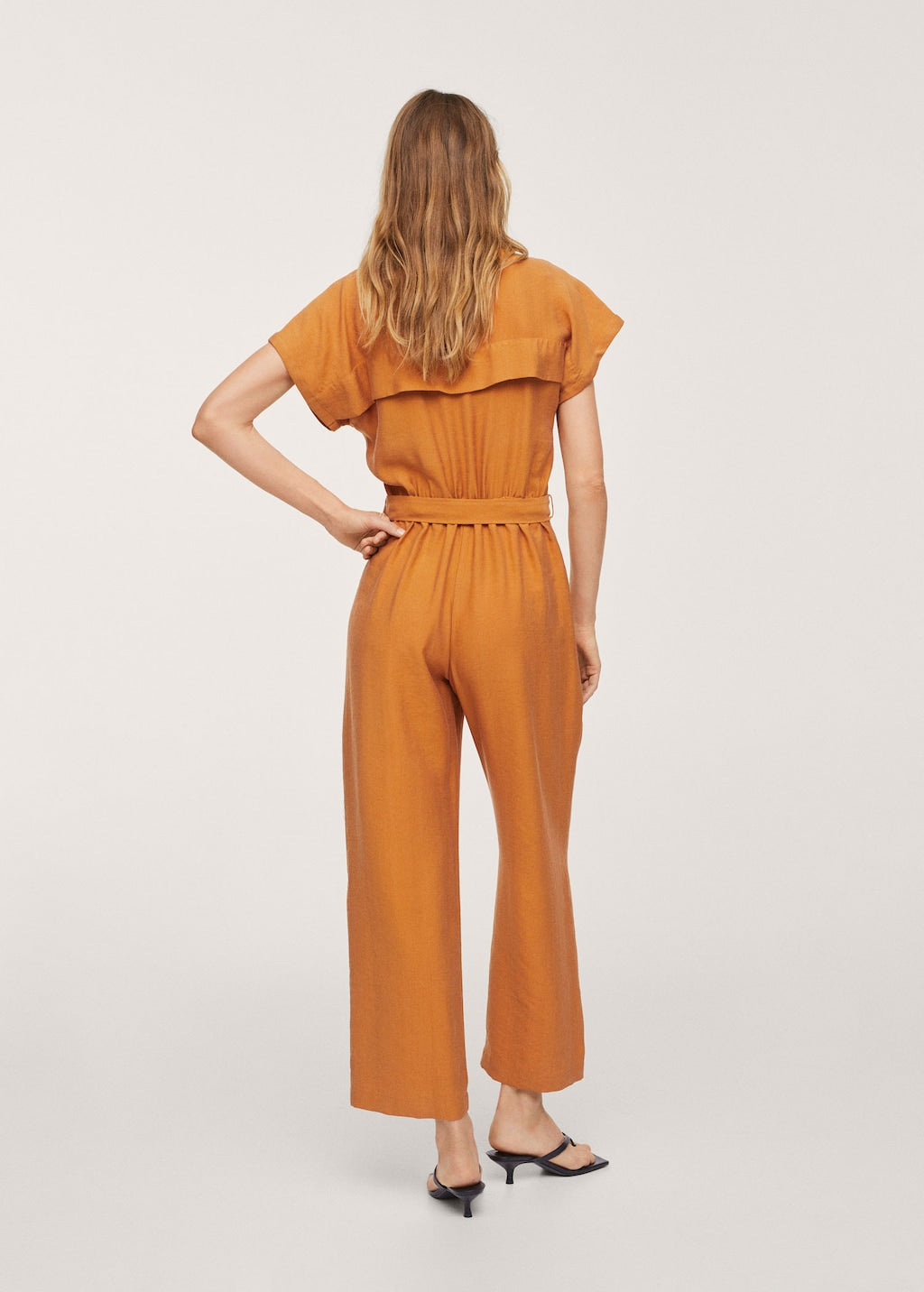 Lyocell jumpsuit with belt