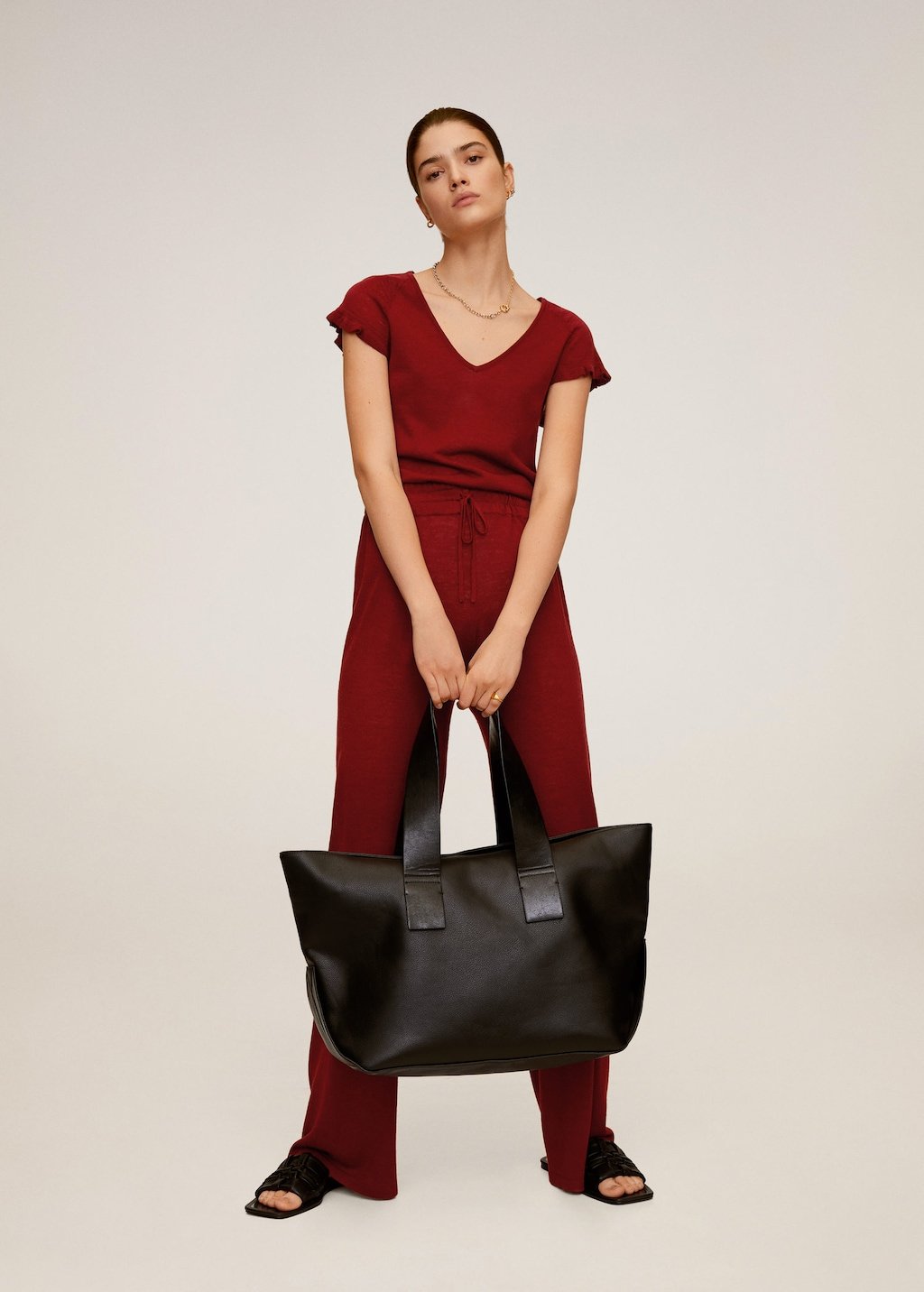 Frills linen t-shirt