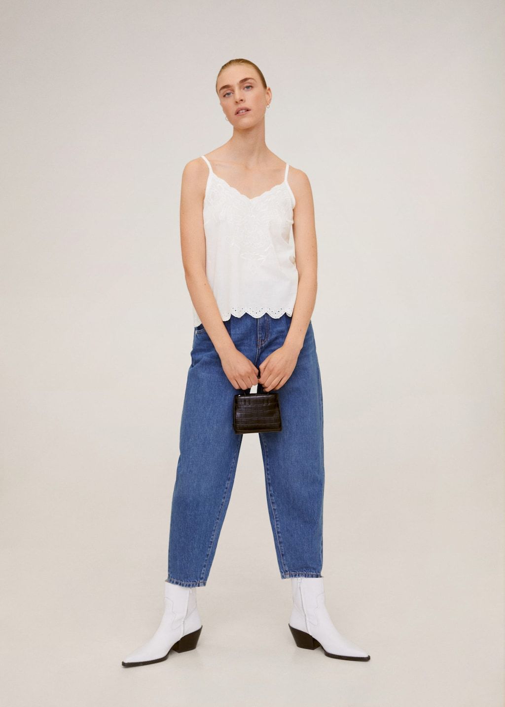 Embroidered cotton top