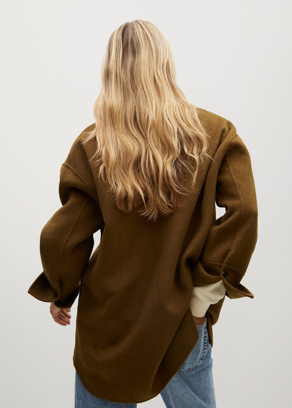 Oversize wool-blend overshirt