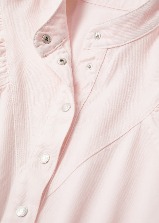 Denim dress with puffed sleeves