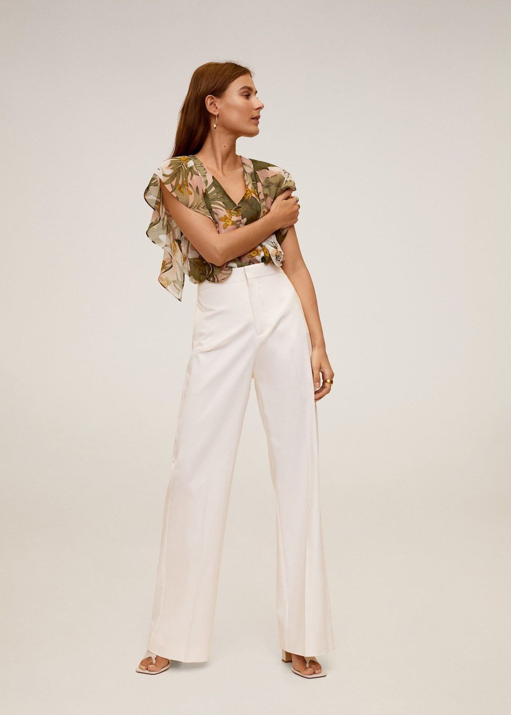 Ruffled floral blouse