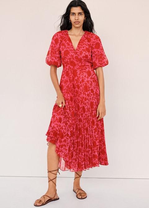 Pleated floral dress