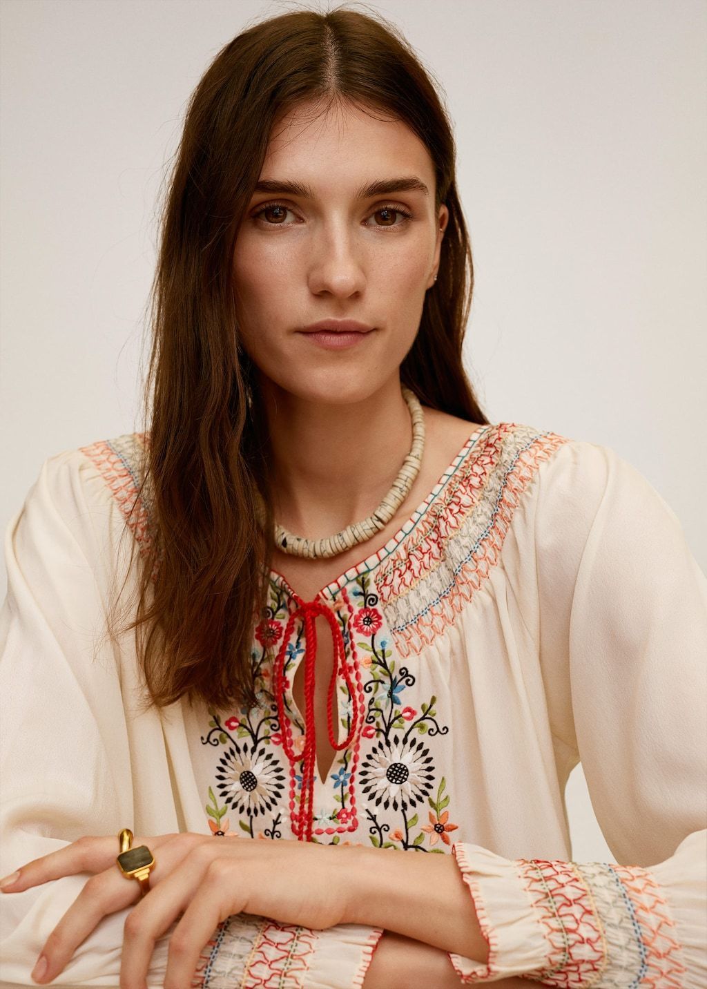 Embroidered details blouse